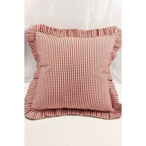 Legacy Red Gingham Ruffled Pillow Sham Cover Made in USA 20x26